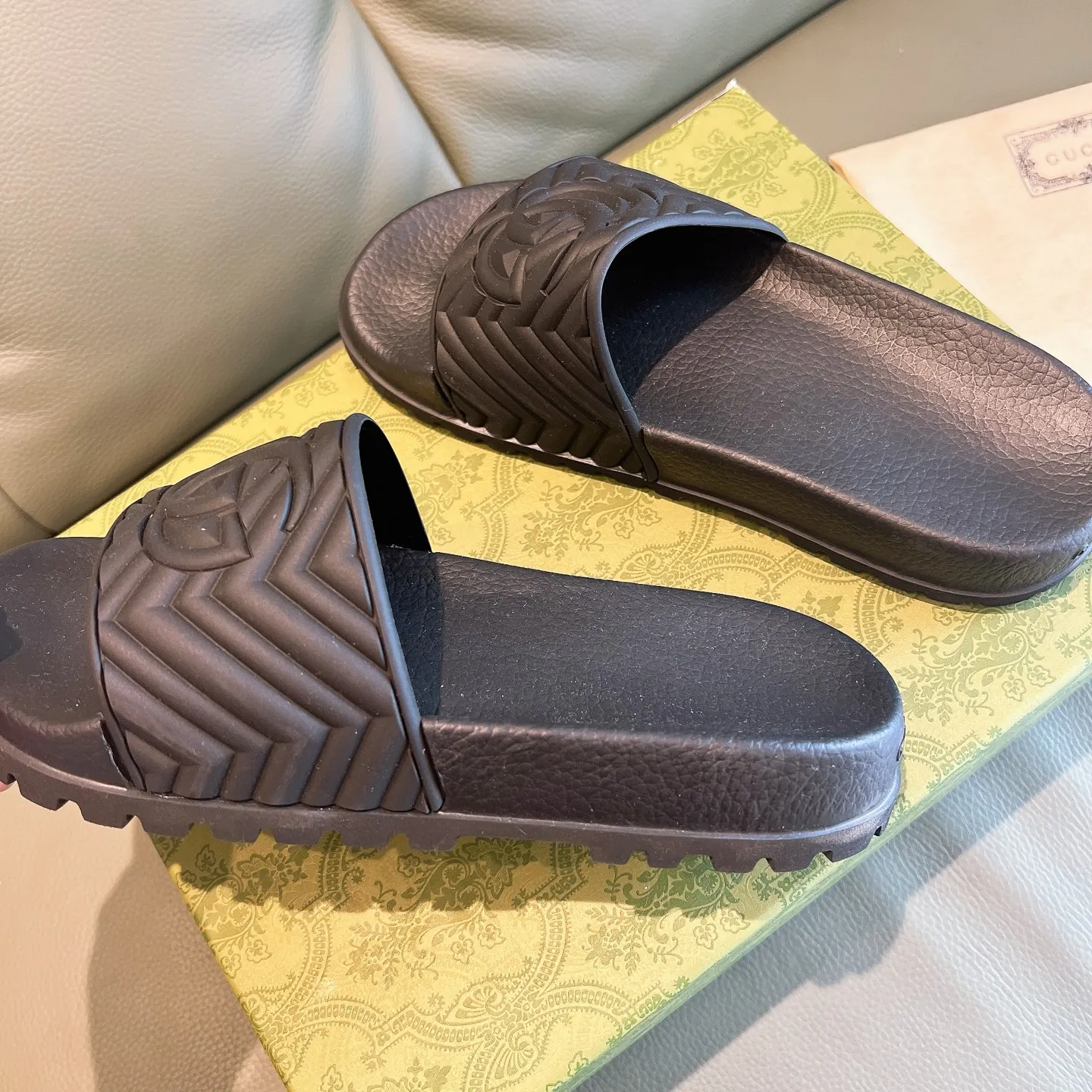 Men's Men's Shoes 130🐮🐮Gucci Gucci Slippers Gucci 2024 latest beach sandals slippers Original molding double G LOGO Original molding consistent Outsole: Men's Men's Shoes u double-layer outsole Size: 35-46